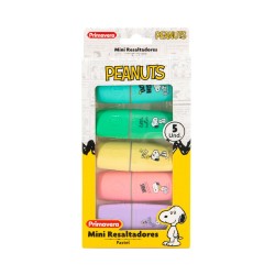 RESALTADOR PRIMAVERA 4162 MINI 5 COL PASTEL SNOOPY (48)