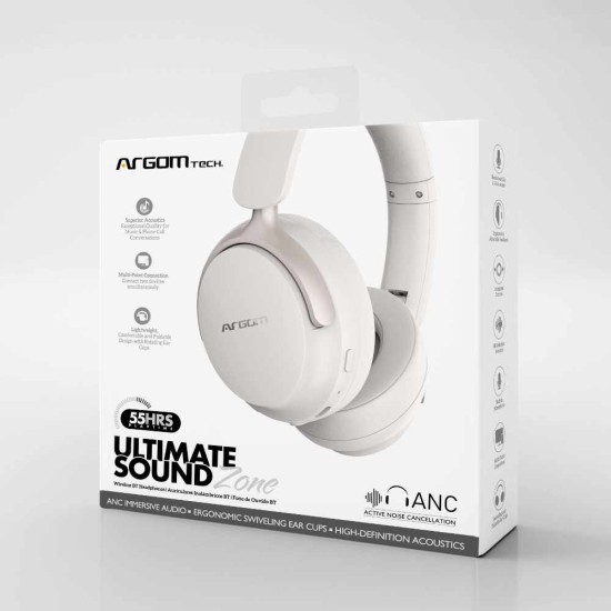 AUDIFONOS ARGOM HS-2682BG ANC BLUETOOTH BEIGE