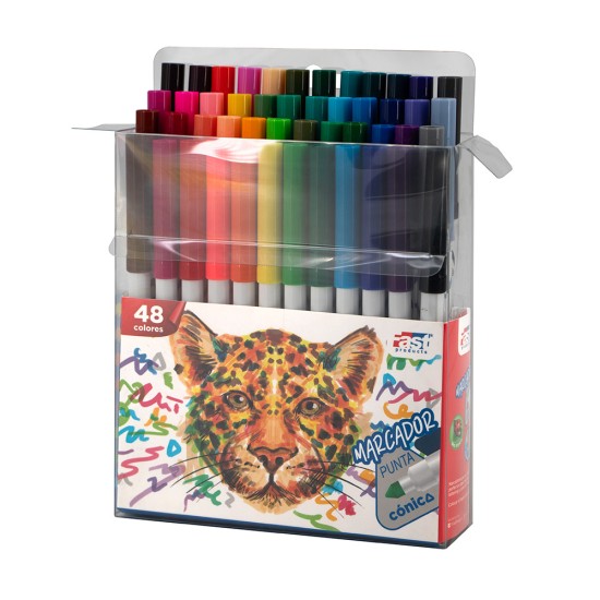 MARCADORES EN ESTUCHE FAST PUNTA CONICA 48C (36)