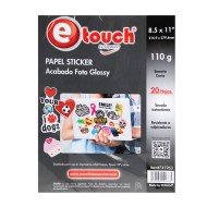 PAPEL FOTOGRAFICO ETOUCH AUTO ADHESIVO CARTA 110G 20H