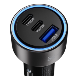 CARGADOR PARA CARRO KLIPX KCC-060 3 PUERTOS 60W