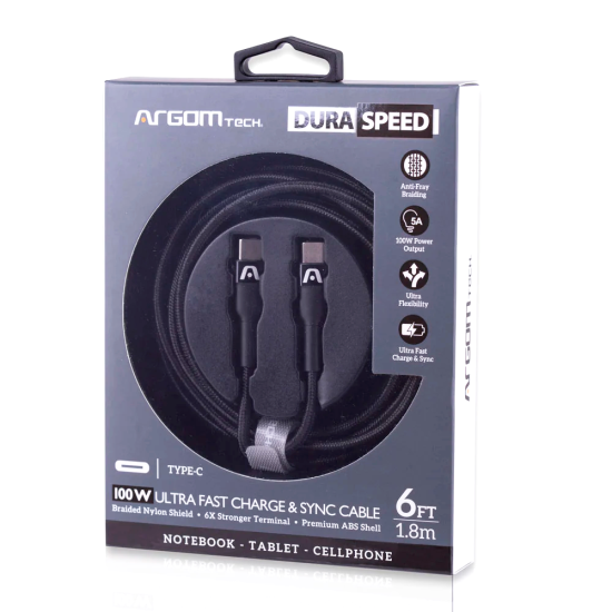 CABLE ARGOM 0049BK TIPO-C A TIPO-C 1.8MT 100W