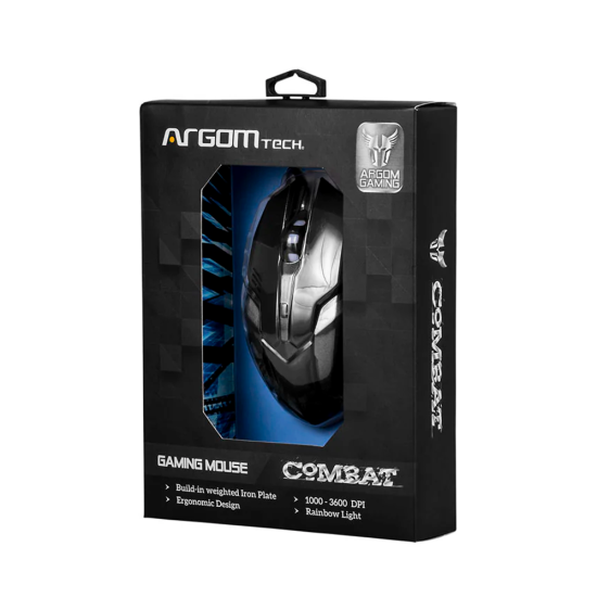 MOUSE ARGOM MS2040BK COMBAT GAMING USB BLACK