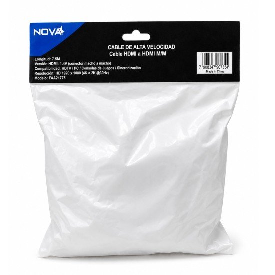 CABLE NOVA FAA21775001C HDMI A HDMI 7.5MT