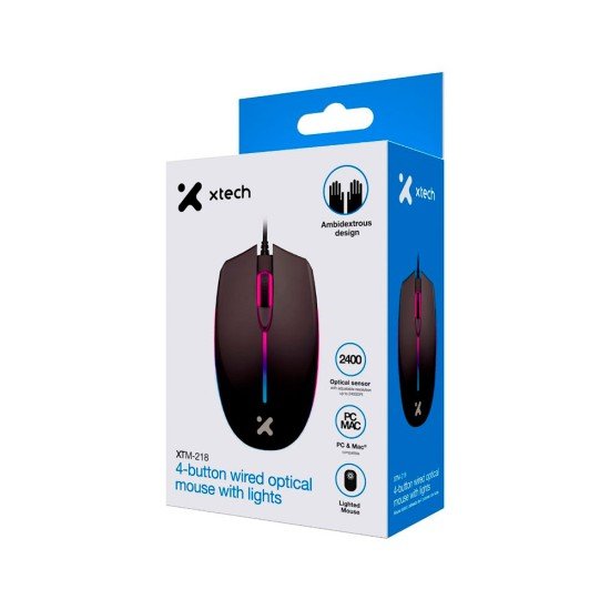 MOUSE XTECH XTM-218 OPTICO USB BLACK