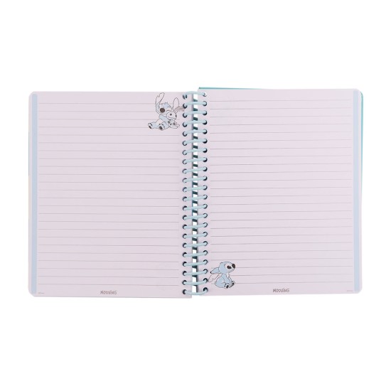 CUADERNO CON ESPIRAL MOOVING 96H TD STITCH (4X12)
