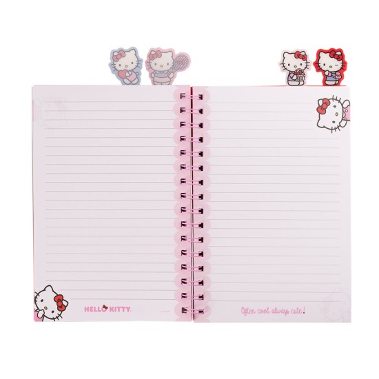 CUADERNO CON ESPIRAL MOOVING SEPARADORES HELLO KITTY (8X6)