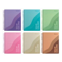 CUADERNO DOBLE ANILLO PRIMAVERA 200H TD SOLID PASTEL CUADROS 5MM (8X3)