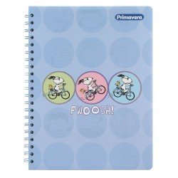 CUADERNO DOBLE ANILLO PRIMAVERA 100H TD FEMENINO CUADROS 5MM (6X8)