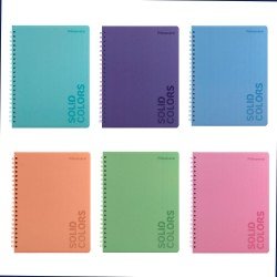 CUADERNO DOBLE ANILLO PRIMAVERA 100H TD SOLID PASTEL CUADROS 5MM (6X8)