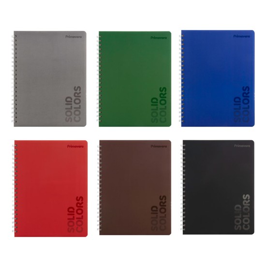 CUADERNO DOBLE ANILLO PRIMAVERA 100H TD SOLID BASIC CUADROS 5MM (6X8)