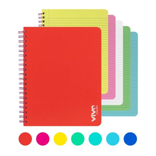 CUADERNO DOBLE ANILLO VIVO 150H 239960 COLORES (28)