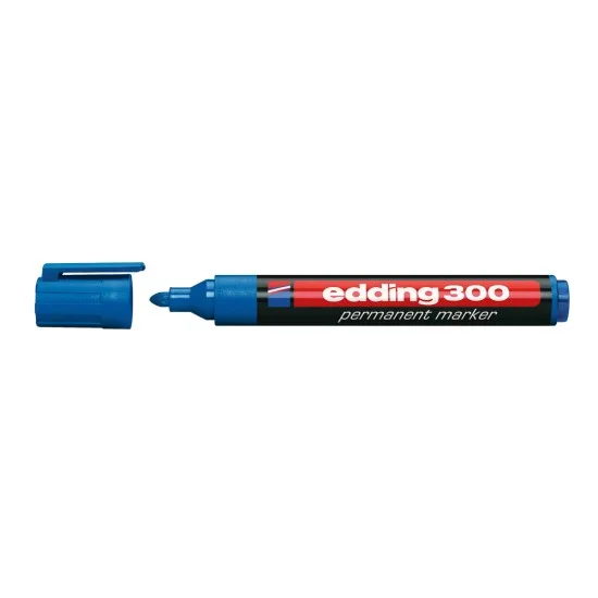 MARCADOR EDDING PERMANENTE 300 REDONDO AZUL (40X10)