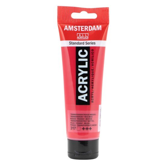 PINTURA ACRILICA AMSTERDAM 250ML 3170 TRANSP ROJO MEDIO