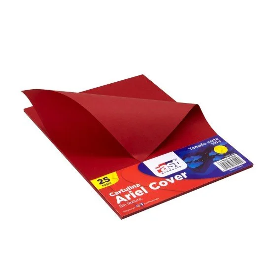 CARTULINA ARIEL COVER FAST 180G PX25 CARTA 41 ROJO NAV (80)