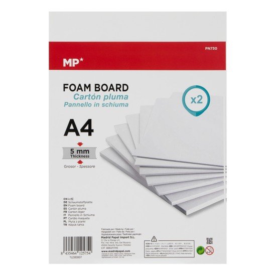 CARTON DE ESPUMA MP PN730 PX2 A4 BLANCO (20X6)