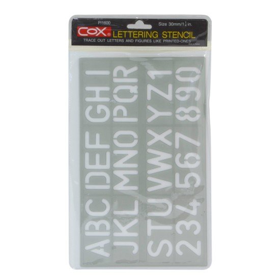 PLANTILLA  PLASTICA COX P1600 LETRAS Y NUMEROS 30MM (10X30)