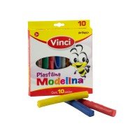PLASTICINA VINCI 180G CX10 BARRAS DE COLORES ( 10X10 )