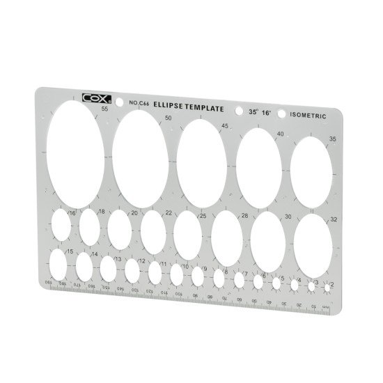 PLANTILLA  PLASTICA COX C66 ELIPSES  (12X24)