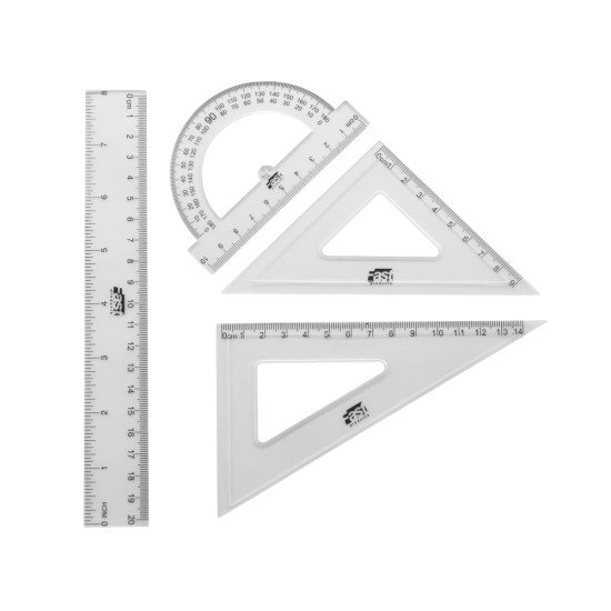 ESTUCHE GEOMETRICO FAST 8901 PEQUEÑO CON REGLA 20CM (2X72)