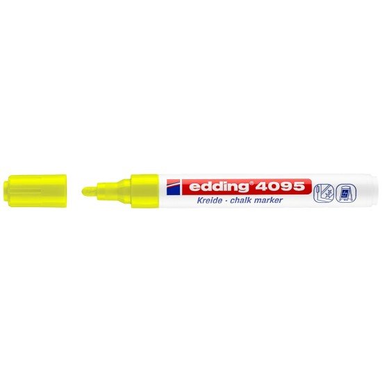 MARCADOR EDDING VIDRIO 4095 REDONDO FLUOR AMARILLO
