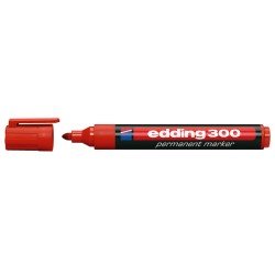 MARCADOR EDDING PERMANENTE 300 REDONDO ROJO (40X10)
