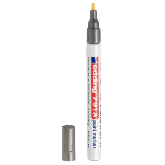 MARCADOR EDDING PERMANENTE 791 MEDIANO PLATEADO (10)