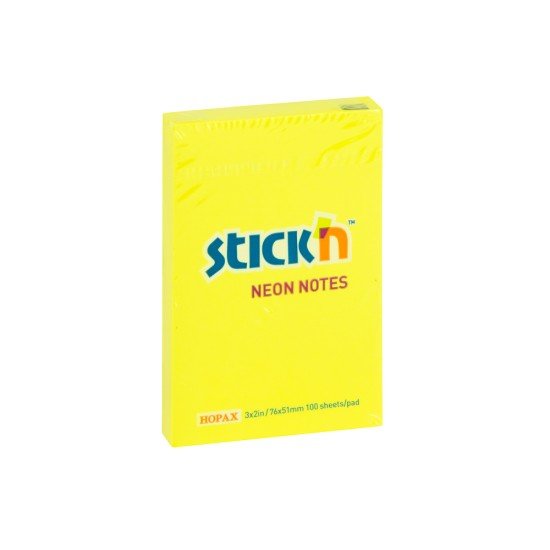 BLOCK STICKN 21132 2X3" NEON AMARILLO (12X12)