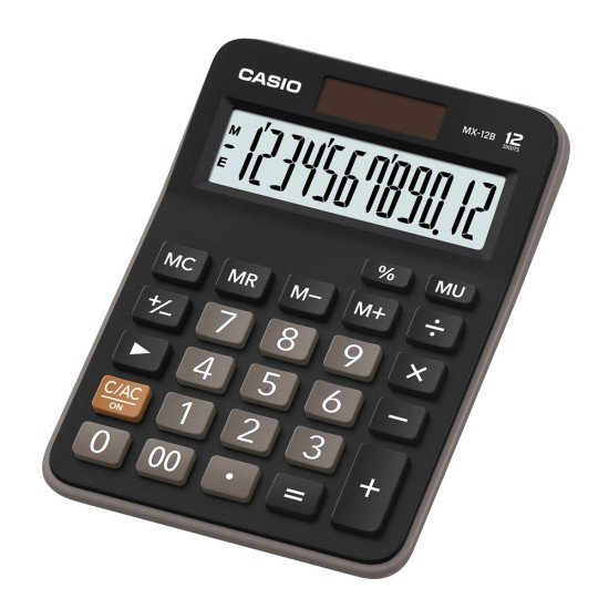 CALCULADORA DE ESCRITORIO CASIO MX-12B-BK 12D NEGRO (100)