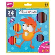 CRAYON DE MADERA PAPER MATE 24 COL LARGO (4X6)