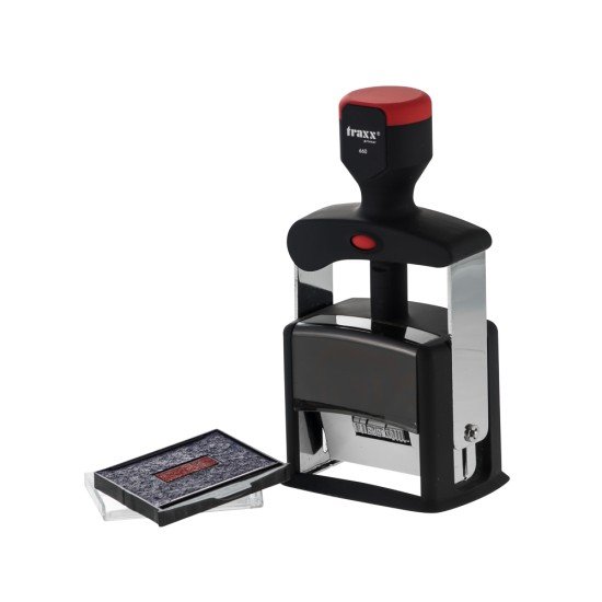 SELLO AUTOMATICO TRAXX JF660 METALICO 38X58MM AZL ROJO