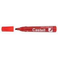 MARCADOR CASTELL PERMANENTE PUNTA BISELADA ROJO (12X12)