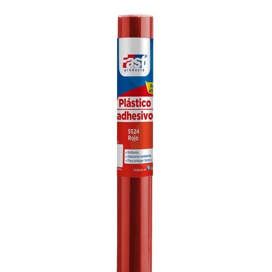 PLASTICO ADHESIVO FAST ROLLO 45CMX3M 5524 ROJO (48)