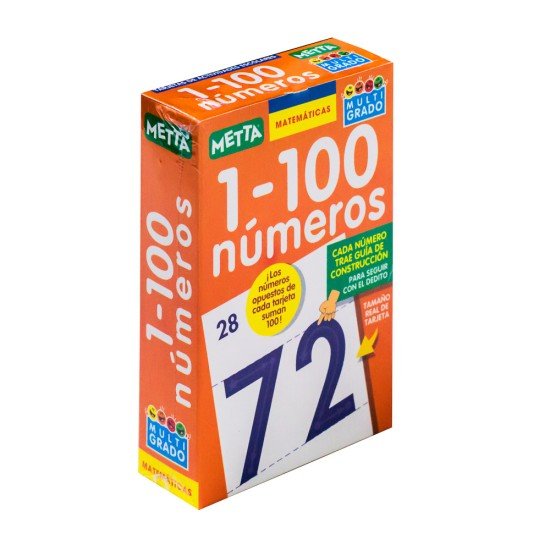 TARJETONAS METTA 0052 NUMEROS DEL 1 AL 100