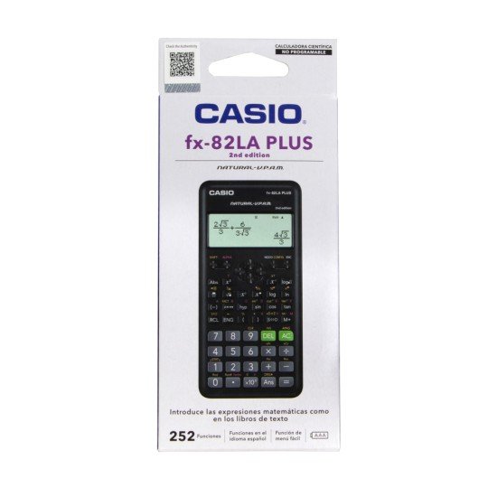 CALCULADORA CIENTIFICA CASIO FX-82LA PLUS-2-BK 252F NEG(40)