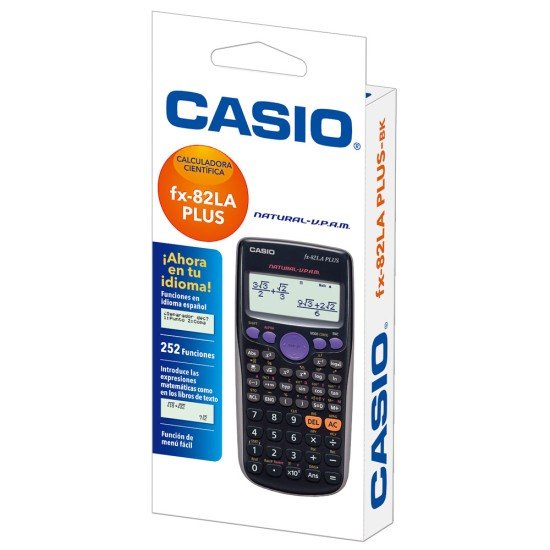 CALCULADORA CIENTIFICA CASIO FX-82LA PLUS-2-BK 252F NEG(40)