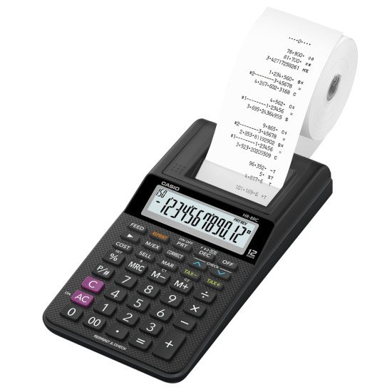 SUMADORA CASIO HR-8RC-BK MINI 12D SIN ADAPTADOR