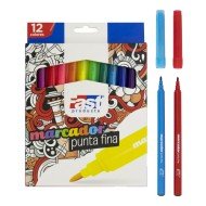 MARCADORES EN ESTUCHE FAST PUNTA FINA 12C (10X24)