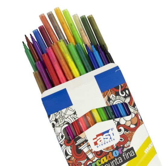 MARCADORES EN ESTUCHE FAST PUNTA FINA 24C (8X12)
