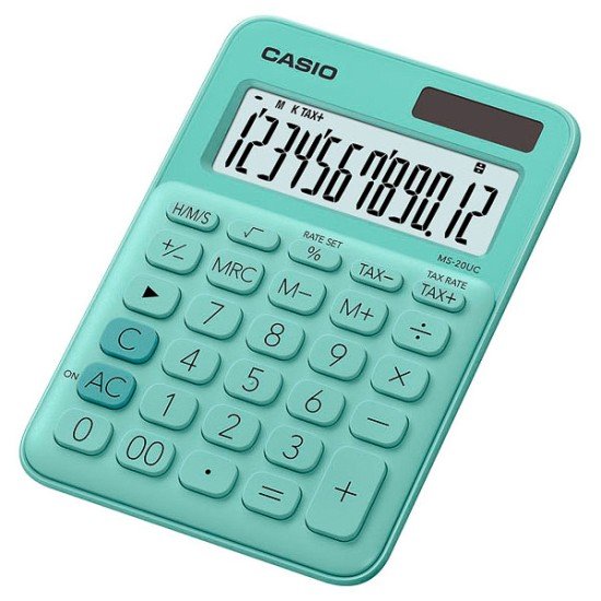 CALCULADORA DE ESCRITORIO CASIO MS-20UC-GN 12D VERDE (40)