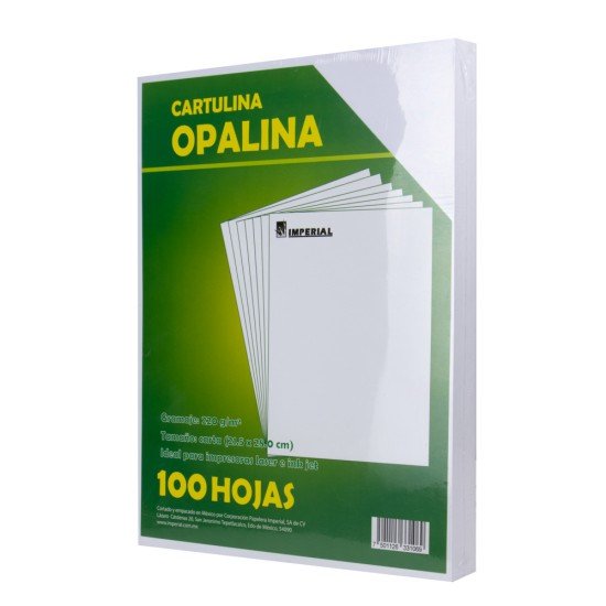 CARTULINA OPALINA IMPERIAL 210G PX100 CARTA BLANCO (20)
