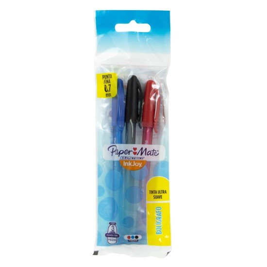 BOLIGRAFO PAPER MATE KILOMETRICO 100 BX3 FINO NE AZ RO (4X36)