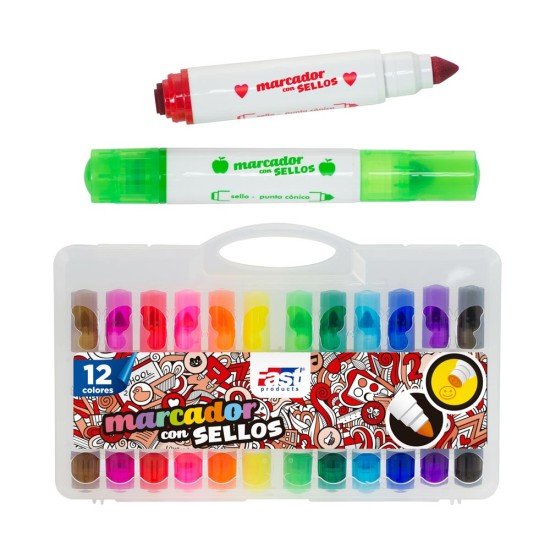 MARCADORES EN ESTUCHE FAST SELLOS 12C (72)