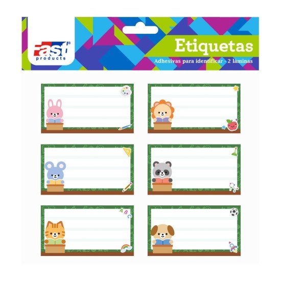 ETIQUETAS PARA CUADERNO FAST BX2 SCHOOL (6X24)