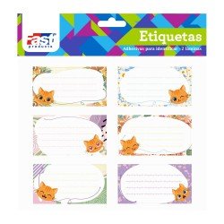 ETIQUETAS PARA CUADERNO FAST BX2 GATITOS (6X24)