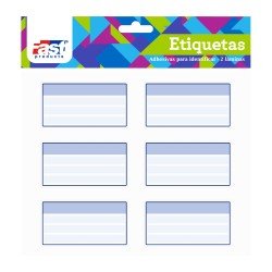 ETIQUETAS PARA CUADERNO FAST BX2 AZUL (6X24)