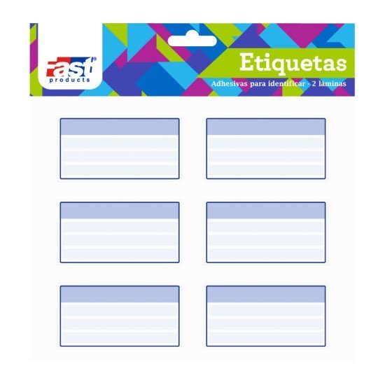 ETIQUETAS PARA CUADERNO FAST BX2 AZUL (6X24)