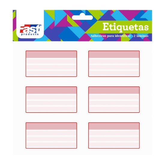 ETIQUETAS PARA CUADERNO FAST BX2 ROJO (6X24)