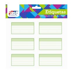 ETIQUETAS PARA CUADERNO FAST BX2 VERDE (6X24)