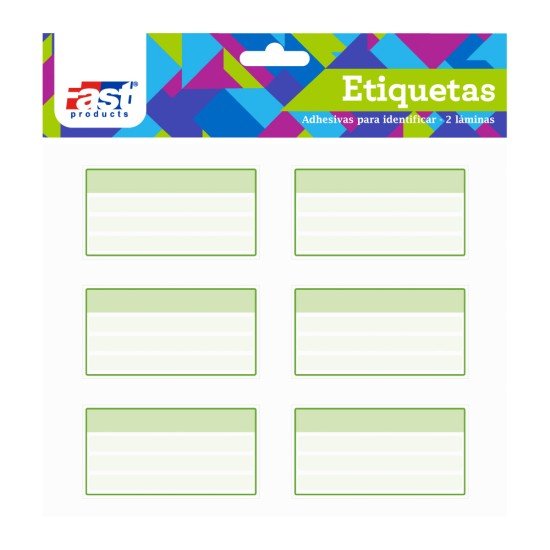 ETIQUETAS PARA CUADERNO FAST BX2 VERDE (6X24)